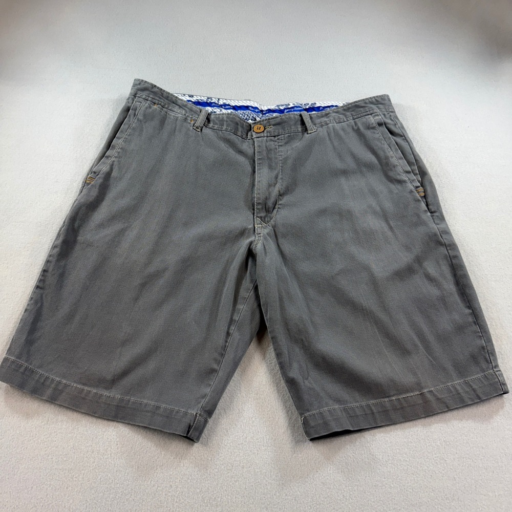 Tommy Bahama Mens Gray Cotton Stretch Corded Flat Front Shorts Size 36